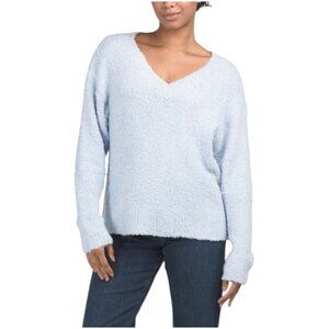 IN FEBRUARY Cozy Relaxed Fit V-neck Teddy Bear Sweater